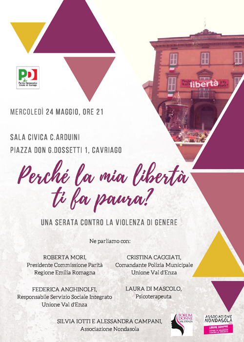 Cavriago: serata contro la violenza di genere