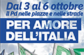 Dal 3 al 6 ottobre il PD nelle Piazze e nelle strade