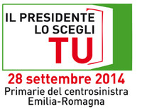 DOMENICA 28 SETTEMBRE Primarie del Centro Sinistra per la scelta del candidato a Presidente della Regione Emilia Romagna